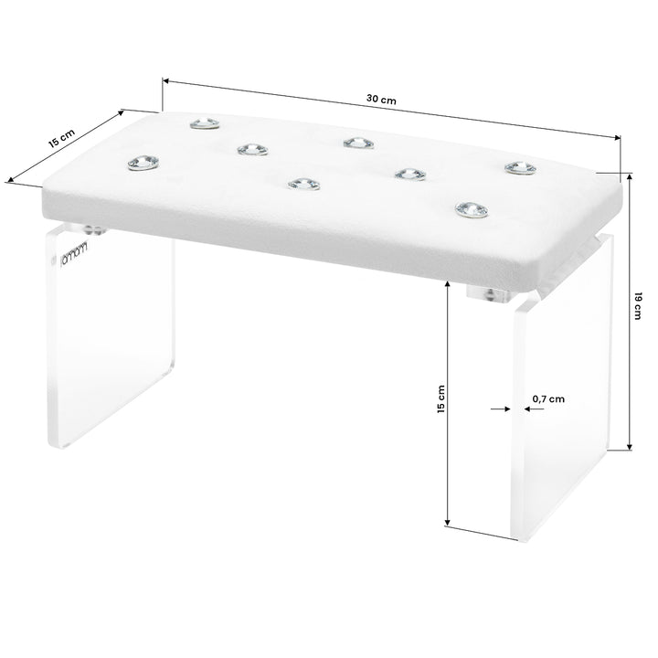 Poggiamani Unghie Momo Diamond Velluto Bianco