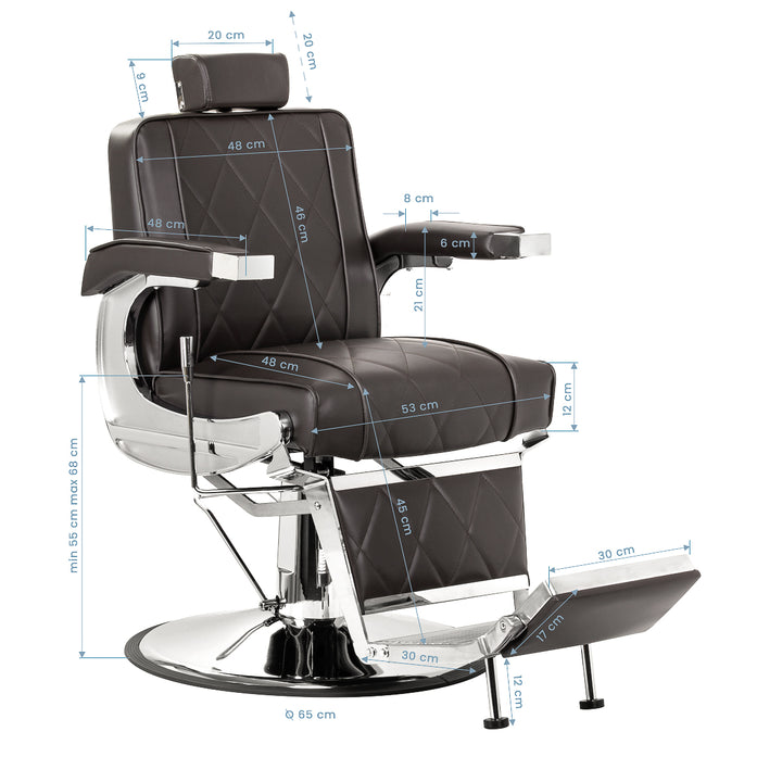 Poltrona Barbiere Hair System BM88066 Marrone - immagine 14