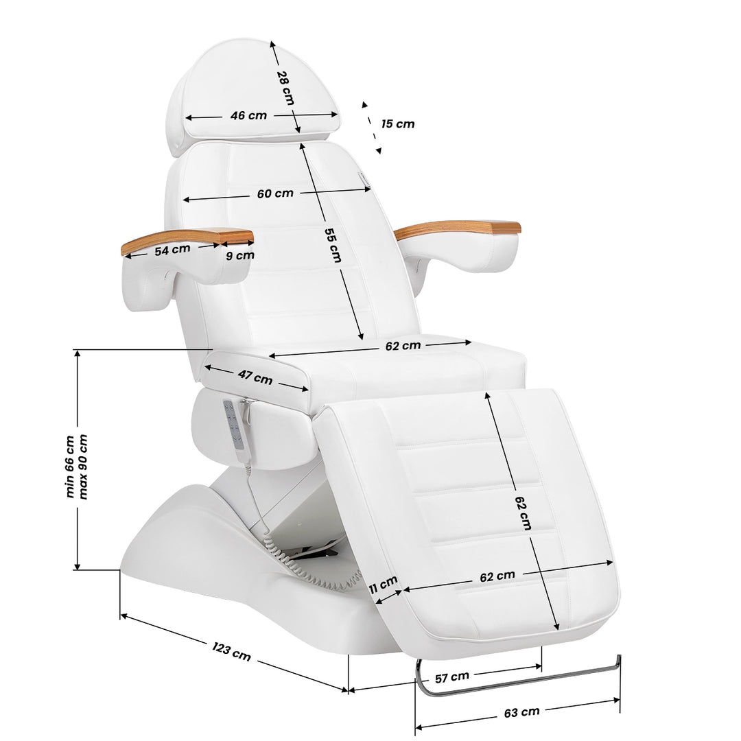 Poltrona Estetica Elettrica Lux con 4 Motori Bianco 17