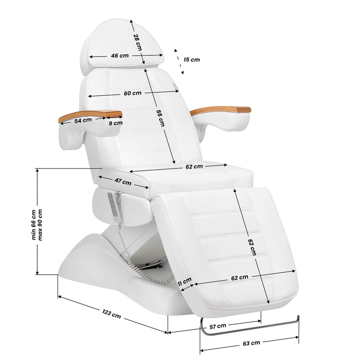 Poltrona Estetica Elettrica Lux con 4 Motori Bianco 17