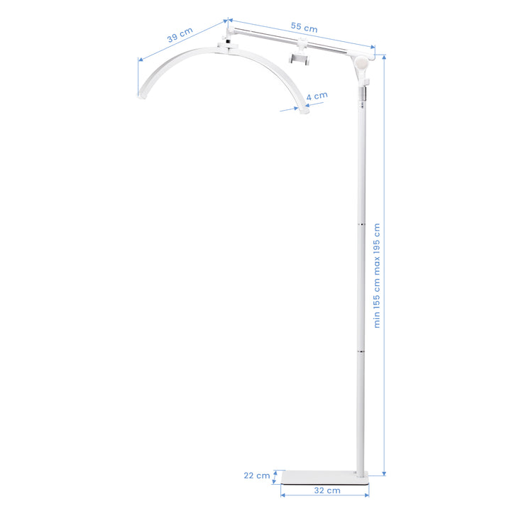Lampada Ciglia LED con Treppiede e Colore e Intensità Regolabili Glow Bianco - immagine 11