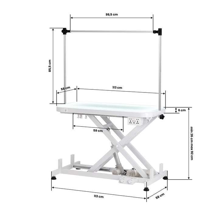 Tavolo da Toelettatura Elettrico P4W 3 Illuminato Bianco - immagine 9