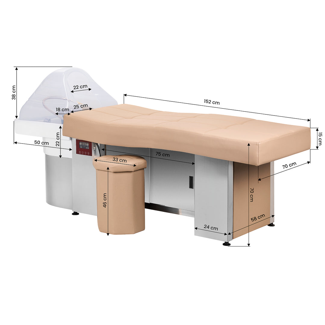 Unità Lavaggio Gabbiano Head Spa 017B Lettino Beige 18