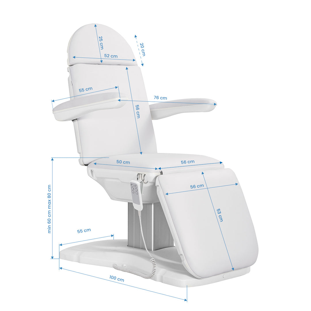 Poltrona Estetica Elettrica Sillon Eclipse con 3 Motori Bianco - immagine 11
