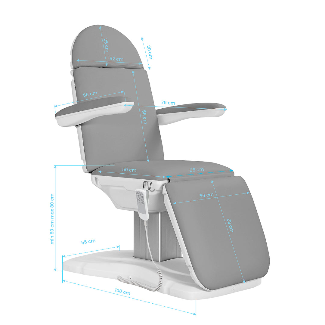 Poltrona Estetica Elettrica Sillon Eclipse con 3 Motori Grigio 11