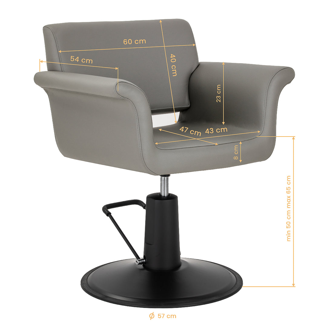 Poltrona parrucchiere Gabbiano Lucca Grigio-Nero - immagine 9