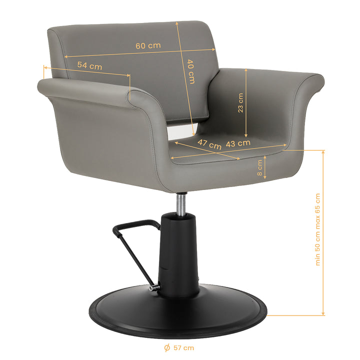 Poltrona parrucchiere Gabbiano Lucca Grigio-Nero - immagine 9