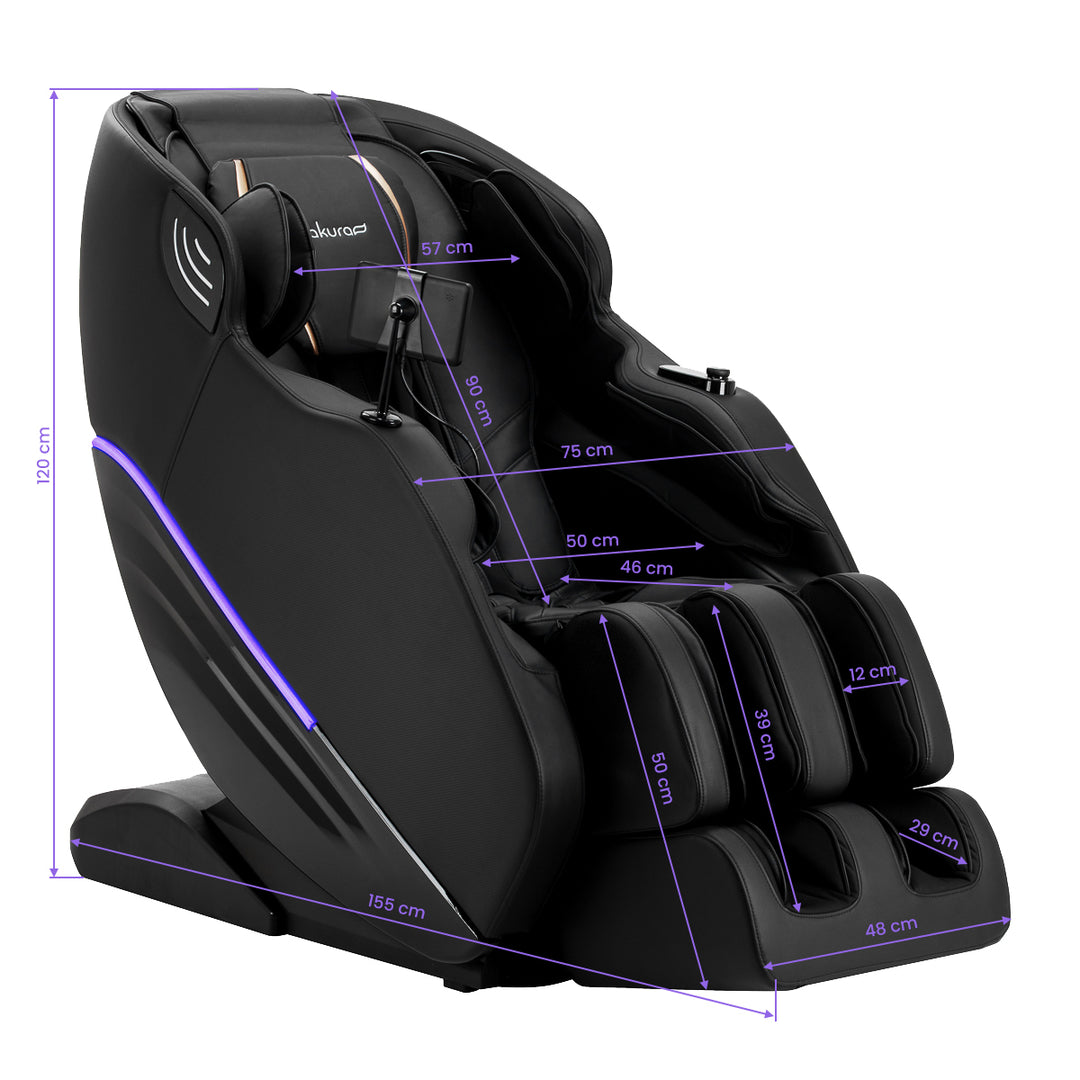 Poltrona massaggiante elettrica Sakura Maximus 809 3D Nero - immagine 23
