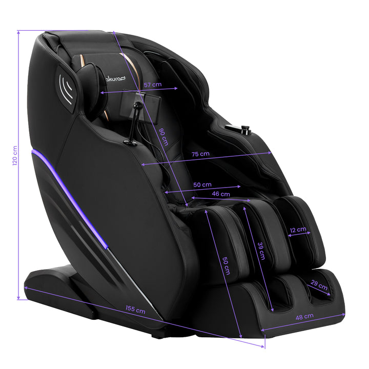 Poltrona massaggiante elettrica Sakura Maximus 809 3D Nero - immagine 23