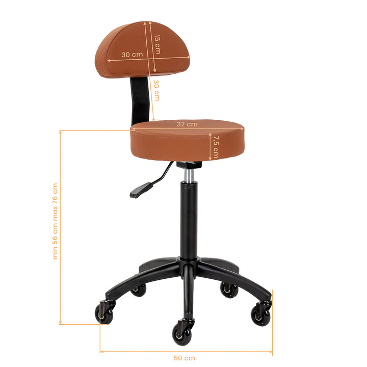 Sgabello a Sella con Schienale Gabbiano D026 Marrone - immagine 12