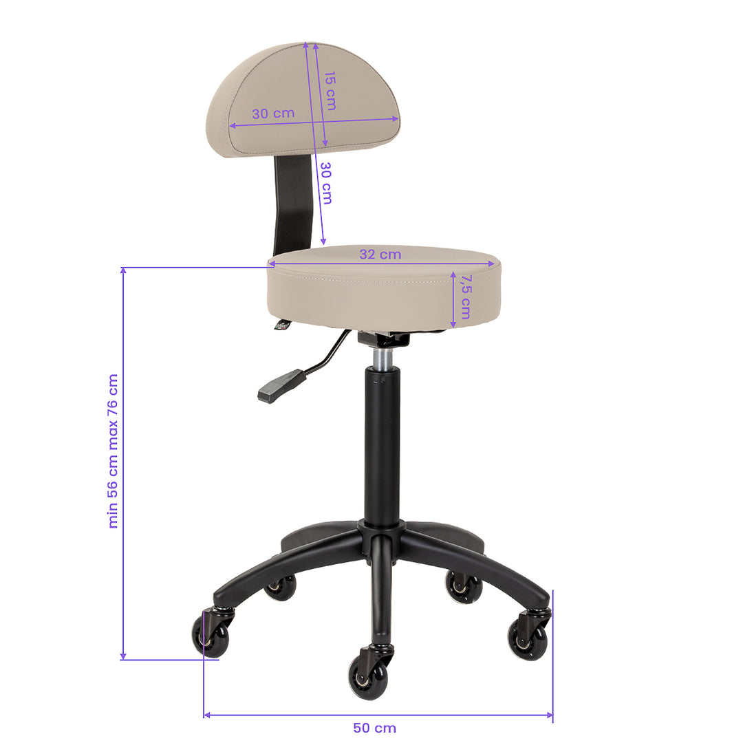 Sgabello a Sella con Schienale Gabbiano D026 Beige - immagine 11
