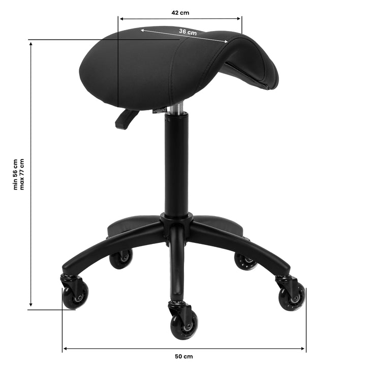 Sgabello a Sella Regolabile Gabbiano D032 Nero - immagine 7