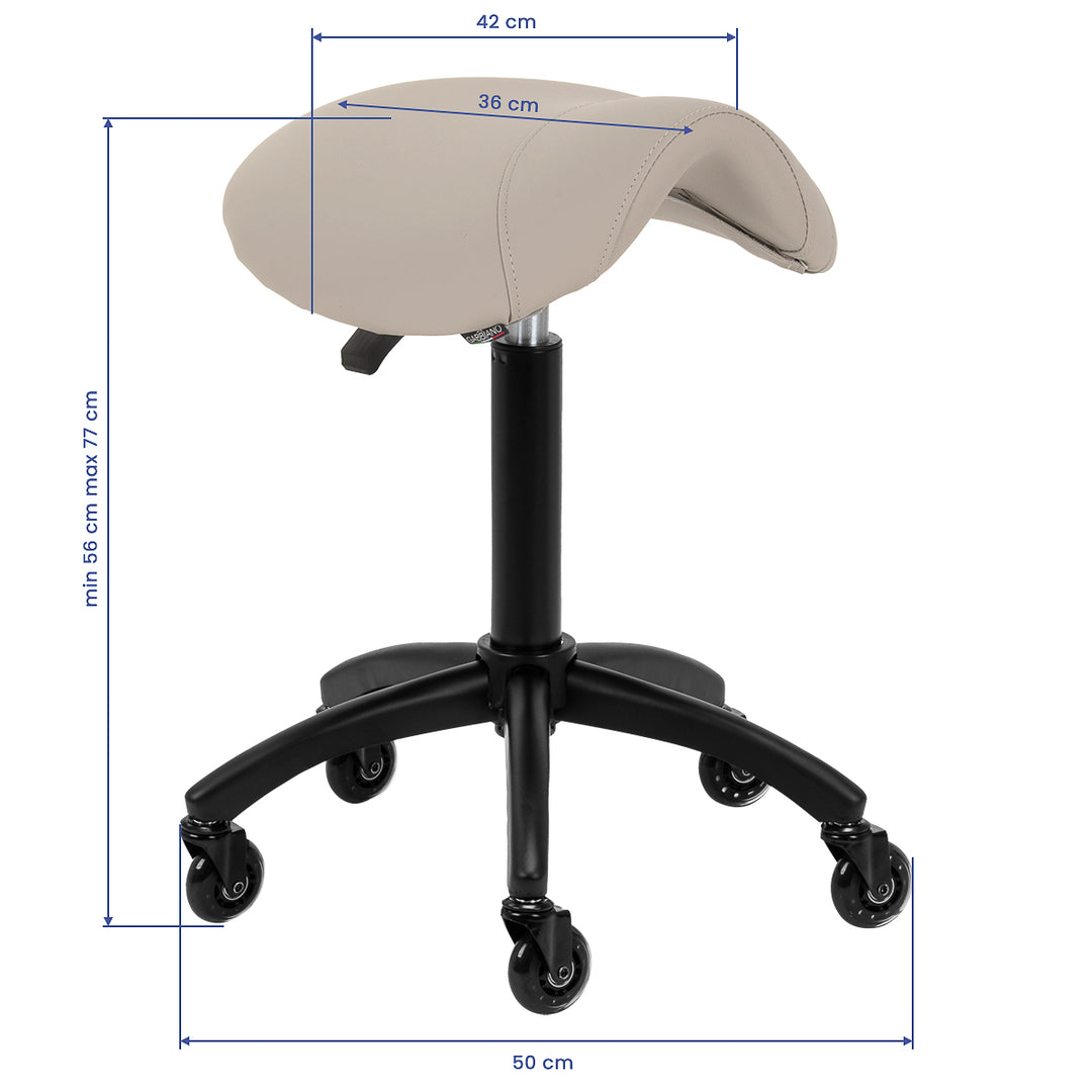 Sgabello Ergonomico con Ruote Gabbiano D032 Beige - immagine 9