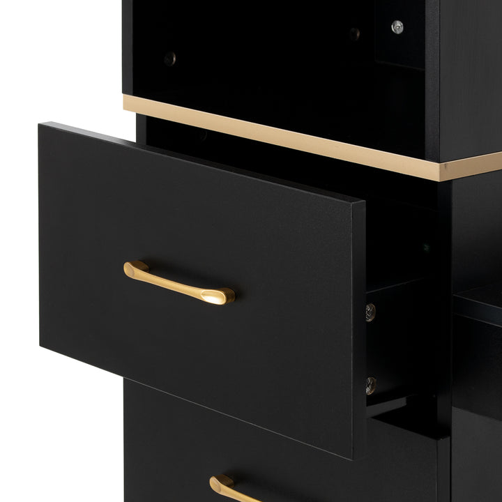 Postazione barbiere Gabbiano Totem Nero-Oro - immagine 8