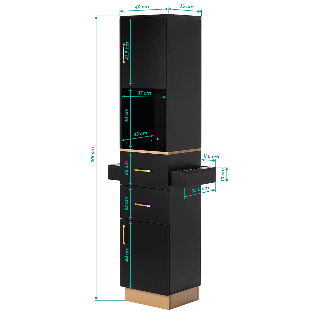 Postazione barbiere Gabbiano Totem Nero-Oro - immagine 12