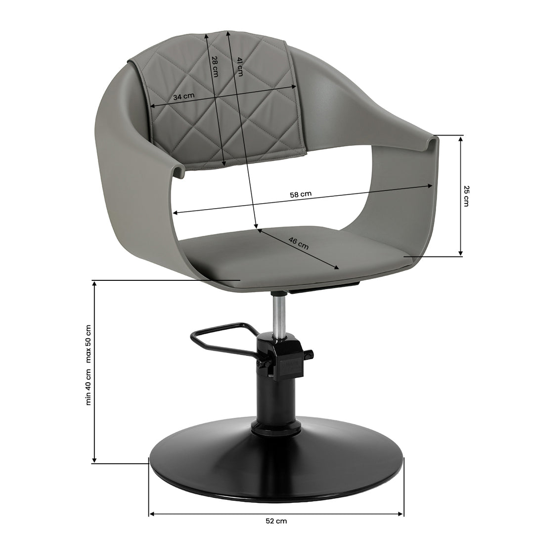 Poltrona parrucchiere Hair System Halo Grey Grigio - immagine 8