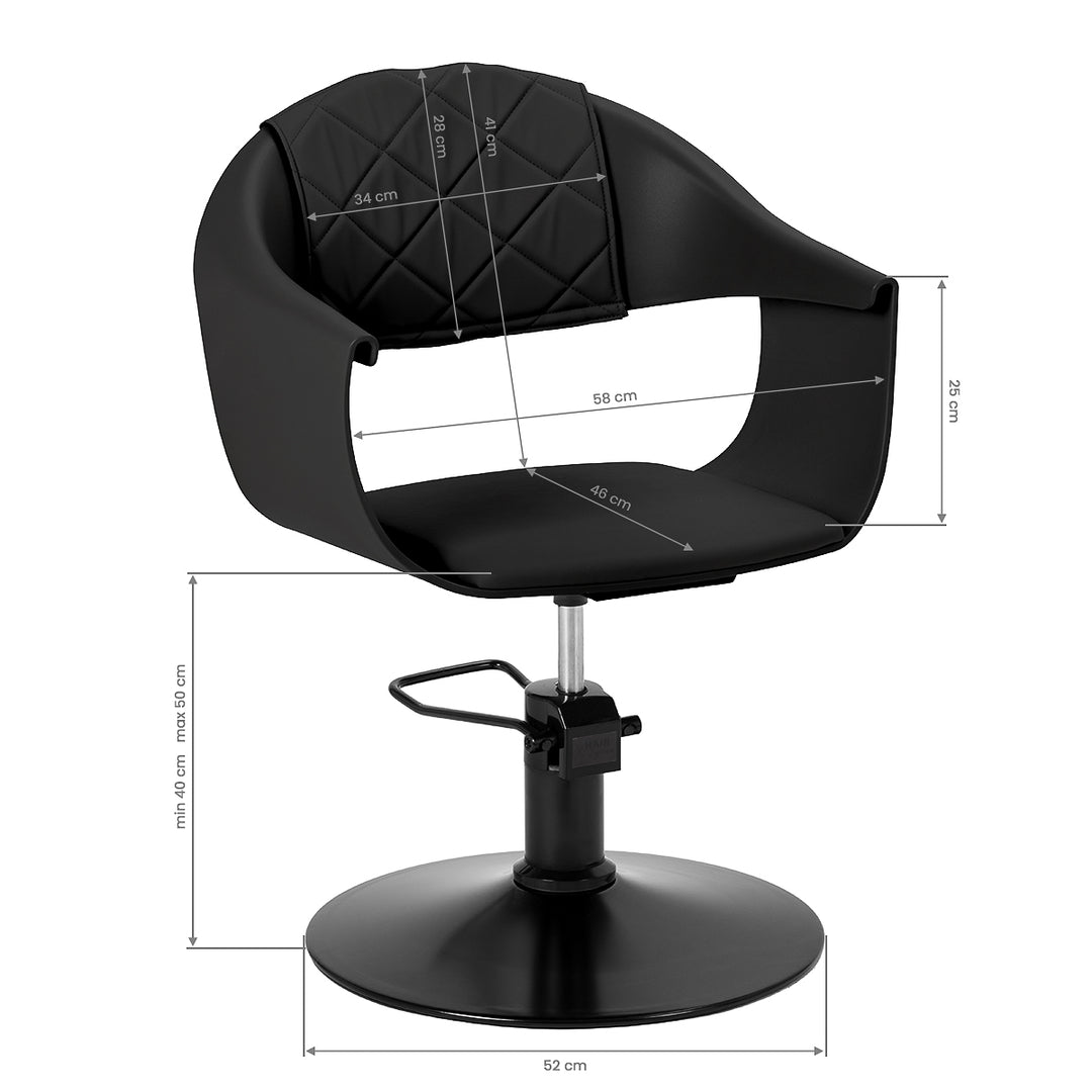Poltrona parrucchiere Hair System Halo Noir Nero - immagine 8