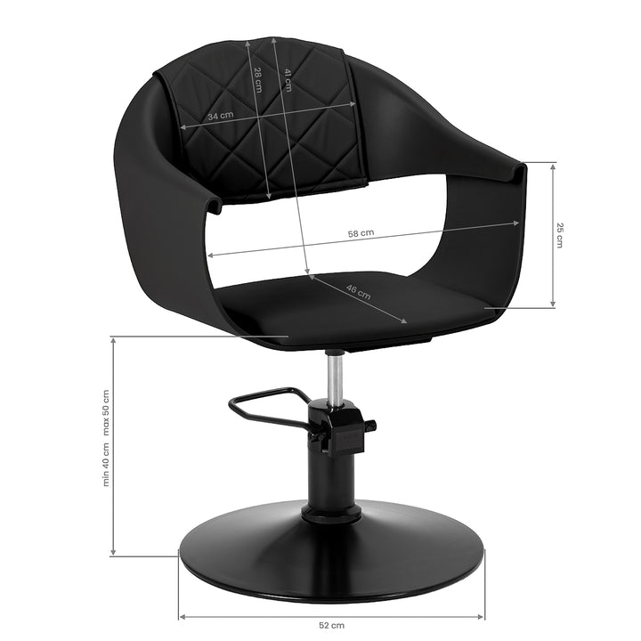 Poltrona parrucchiere Hair System Halo Noir Nero - immagine 8