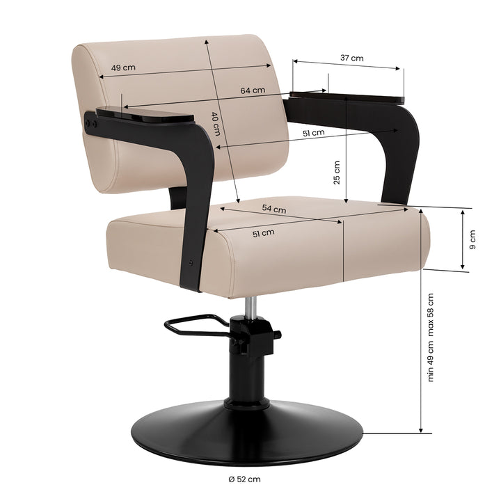 Poltrona parrucchiere Hair System Jet Latte Beige - immagine 9
