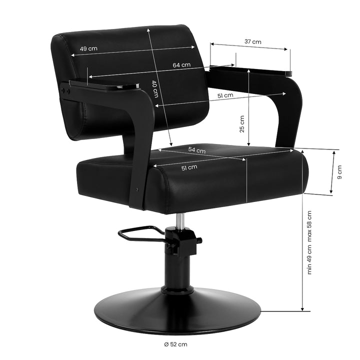 Poltrona parrucchiere Hair System Jet Noir Nero - immagine 8