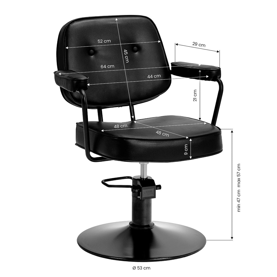 Poltrona parrucchiere Hair System Tru Noir Nero - immagine 8