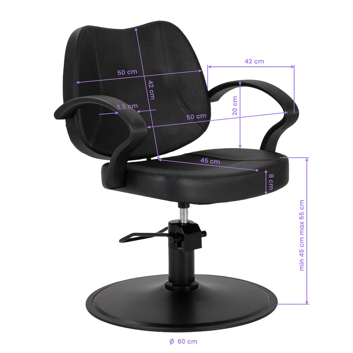 Poltrona parrucchiere Hair System S20 Nero - immagine 10