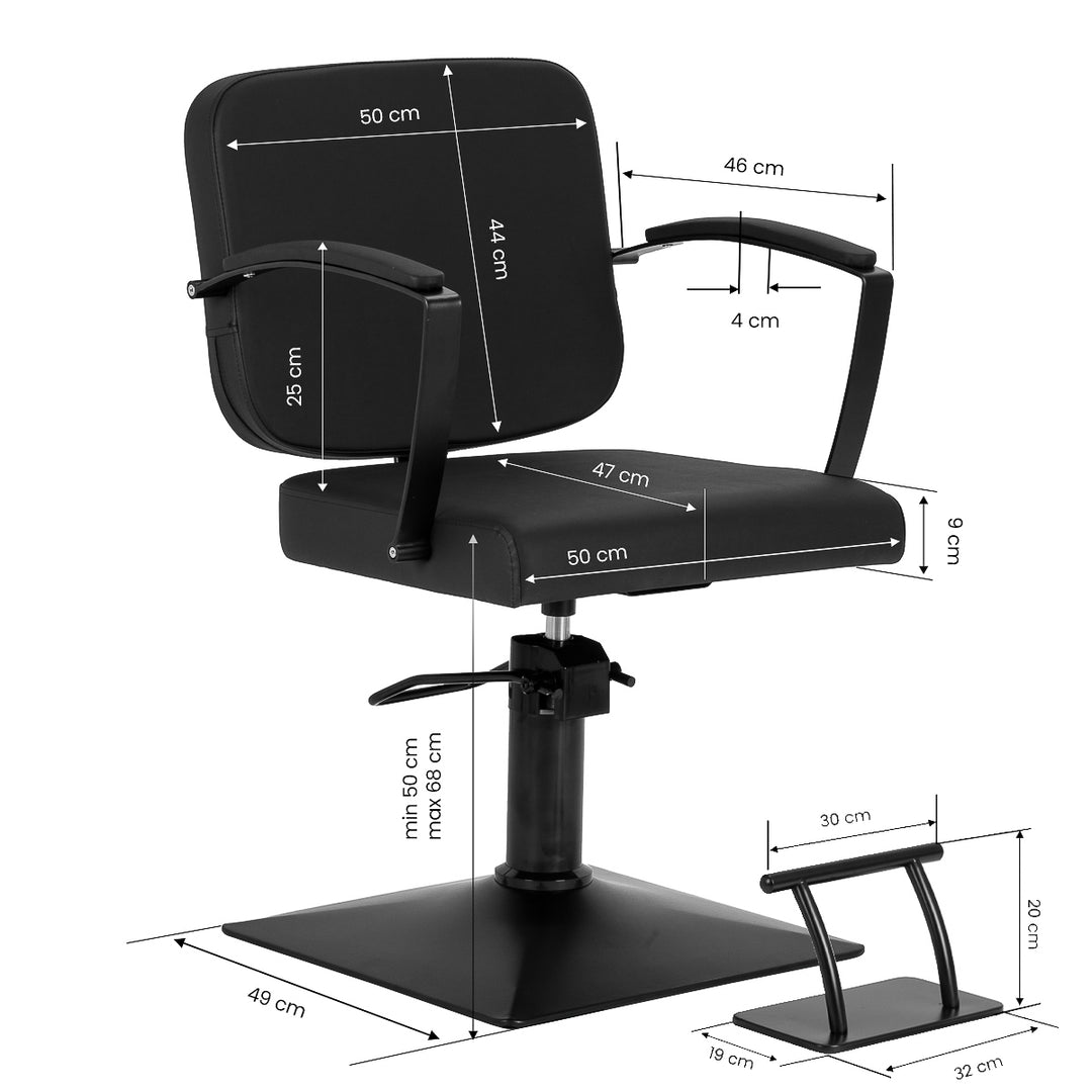 Poltrona parrucchiere Hair System Edge Noir Nero - immagine 10