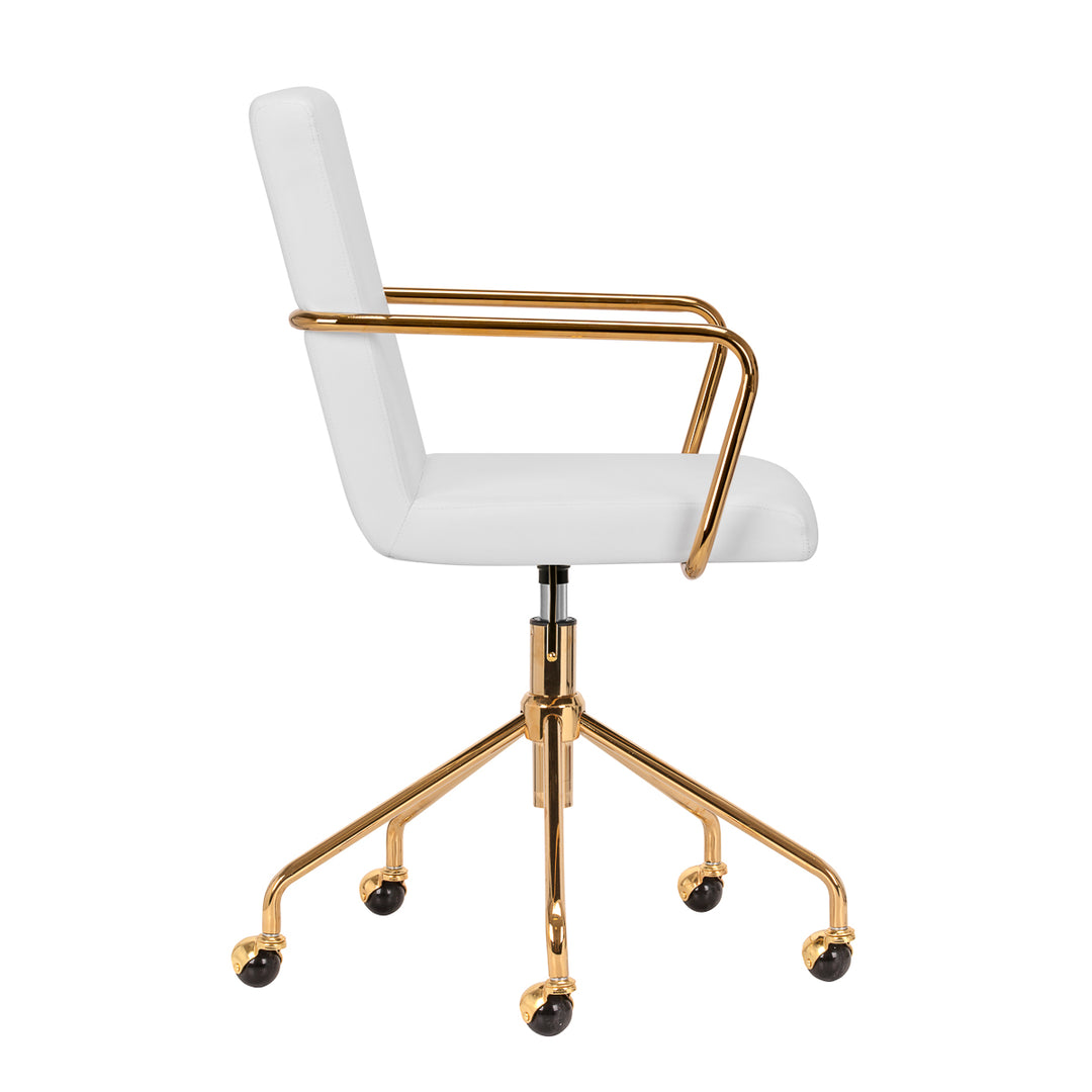 Sedia da Salone con Braccioli QS-OF211G Oro-Crema - immagine 3