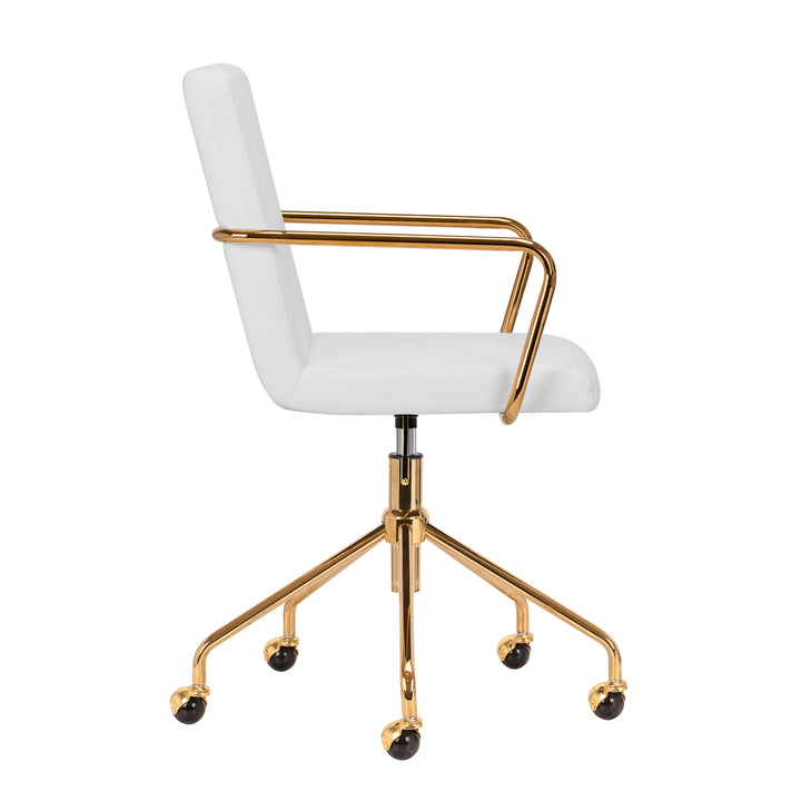 Sedia da Salone con Braccioli QS-OF211G Oro-Crema - immagine 3
