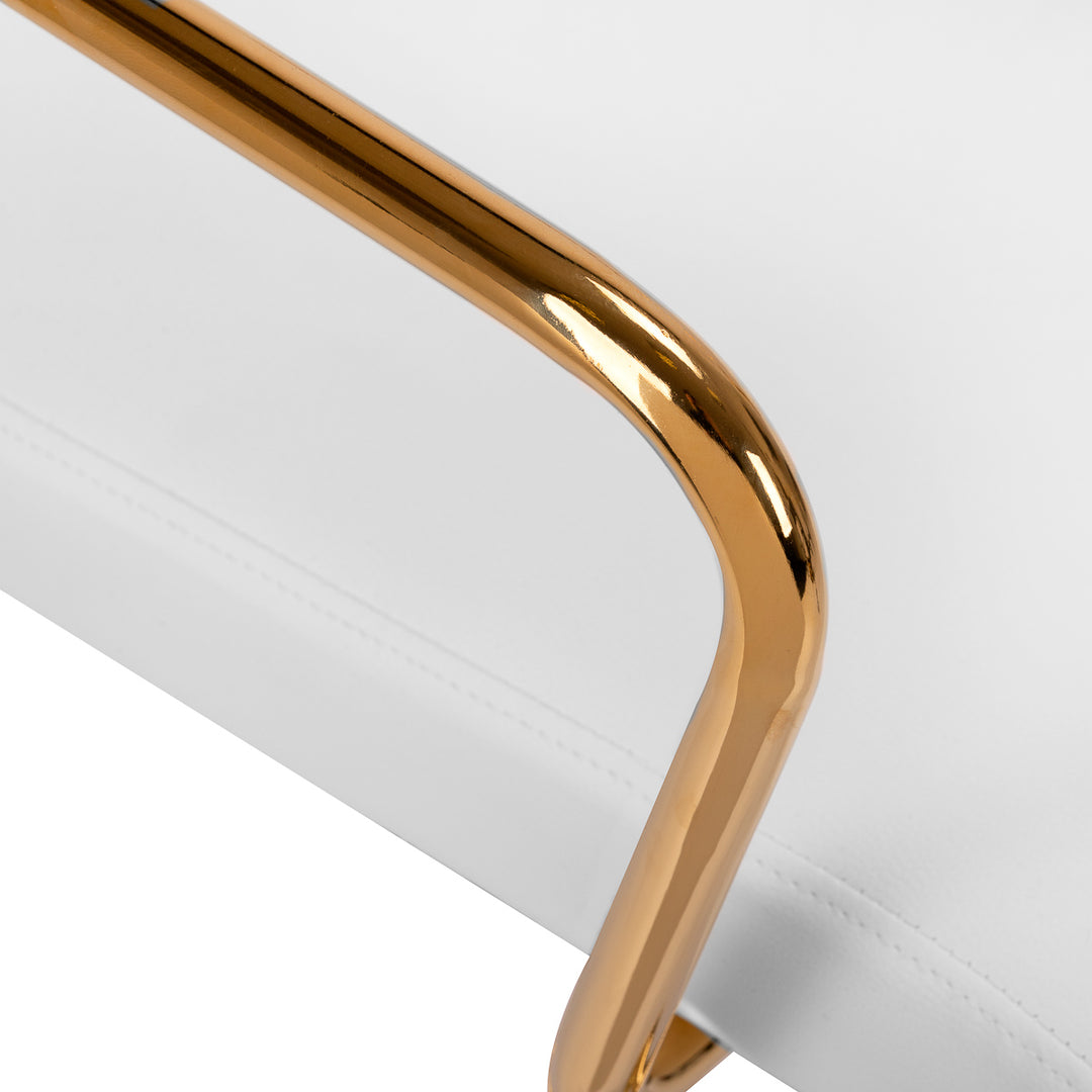 Sedia da Salone con Braccioli QS-OF211G Oro-Crema - immagine 5