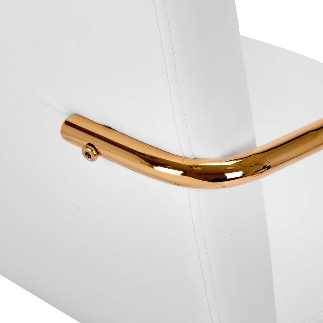 Sedia da Salone con Braccioli QS-OF211G Oro-Crema - immagine 8