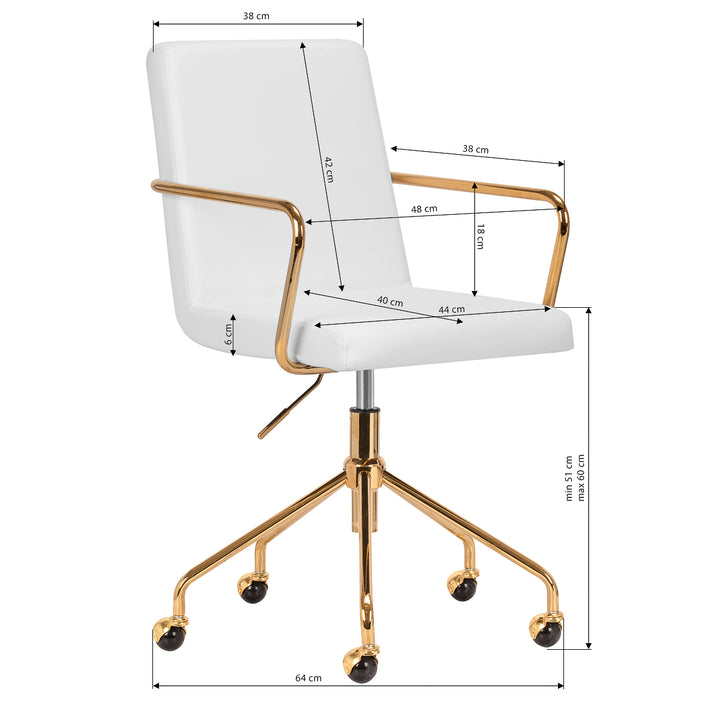 Sedia da Salone con Braccioli QS-OF211G Oro-Crema - immagine 9