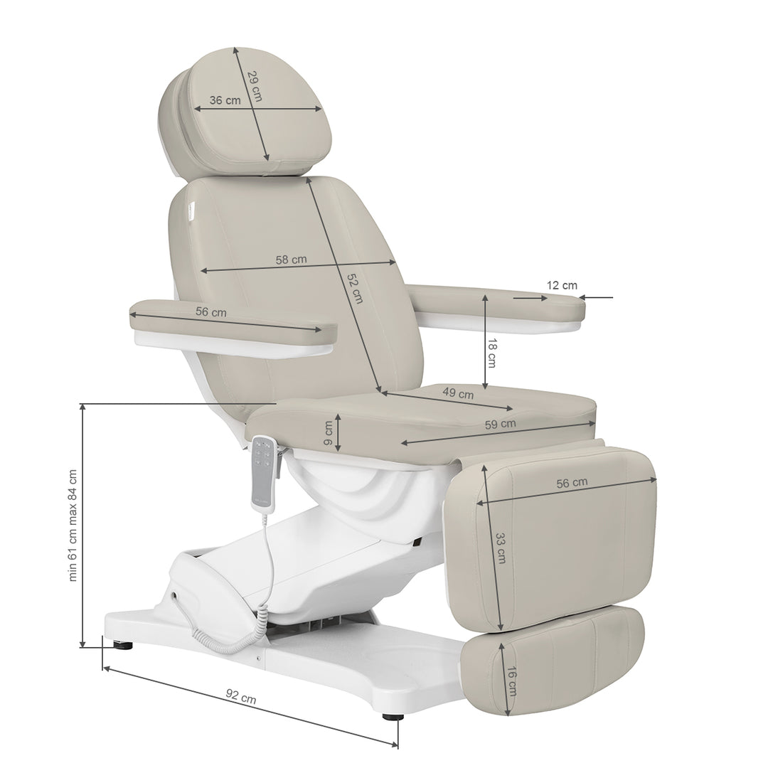 Poltrona Estetica Elettrica Sillon Classic 3 Motori Beige - immagine 20