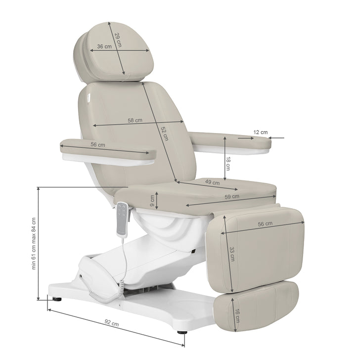 Poltrona Estetica Elettrica Sillon Classic 3 Motori Beige - immagine 20