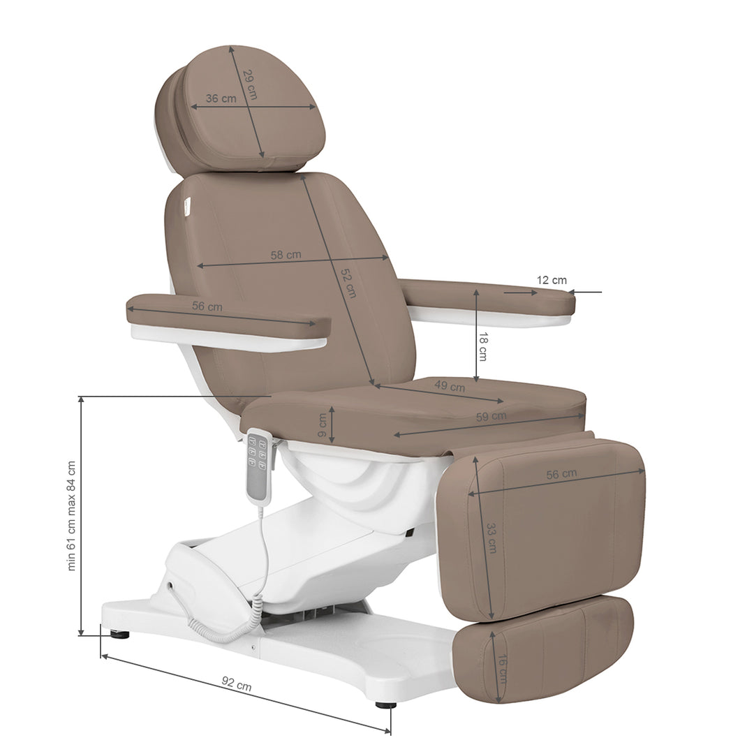 Poltrona Estetista Elettrica Sillon Classic 3 Motori Marrone - immagine 20