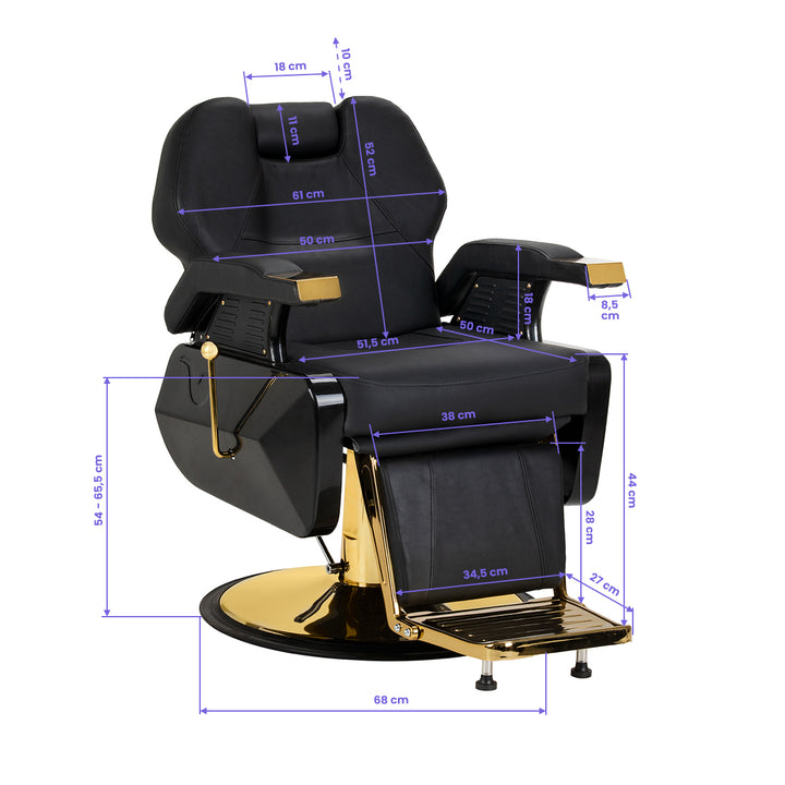 Poltrona Barbiere Hair System New York Nero-Oro - immagine 12