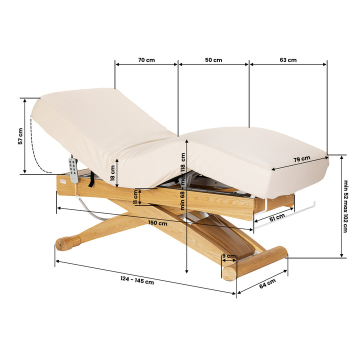 Lettino da massaggio elettrico Sillon Siesta Crema-Marrone chiaro - immagine 20