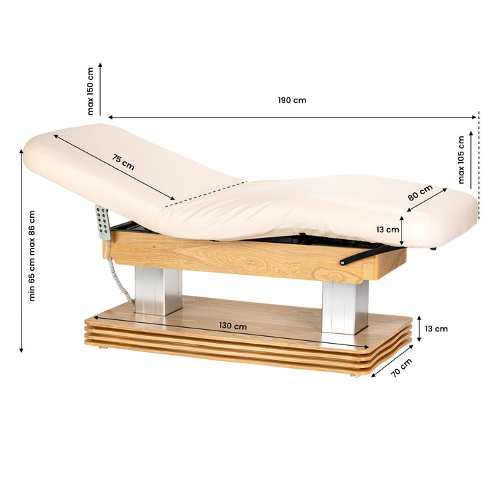 Lettino da massaggio elettrico Sillon Comfort Crema-Marrone chiaro - immagine 21