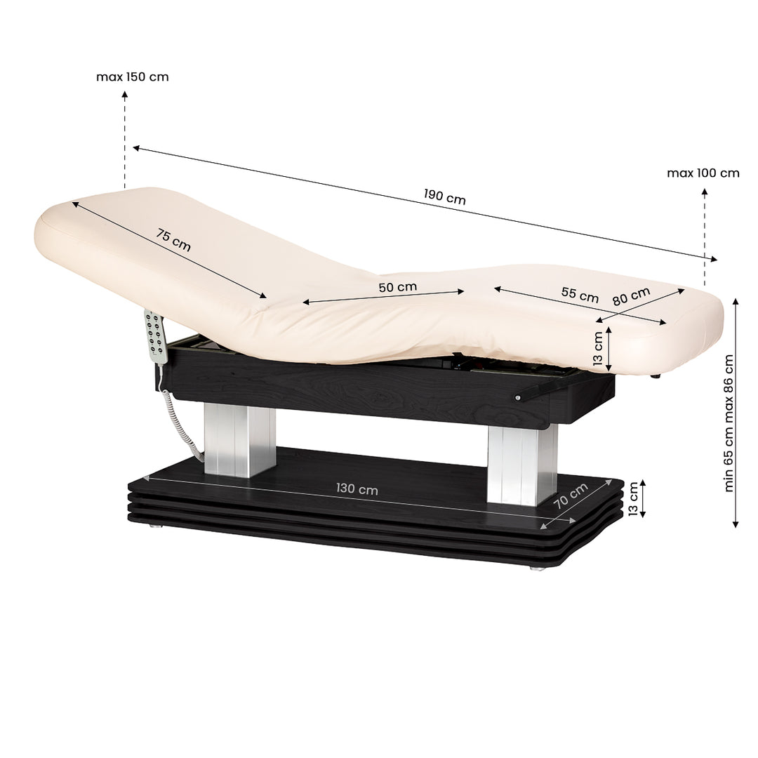 Lettino da massaggio elettrico Sillon Comfort Crema-Nero - immagine 18