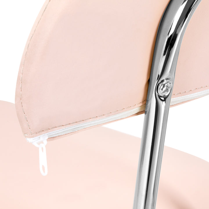 Sgabello Ergonomico con Ruote e Schienale 6001 Rosa - immagine 5