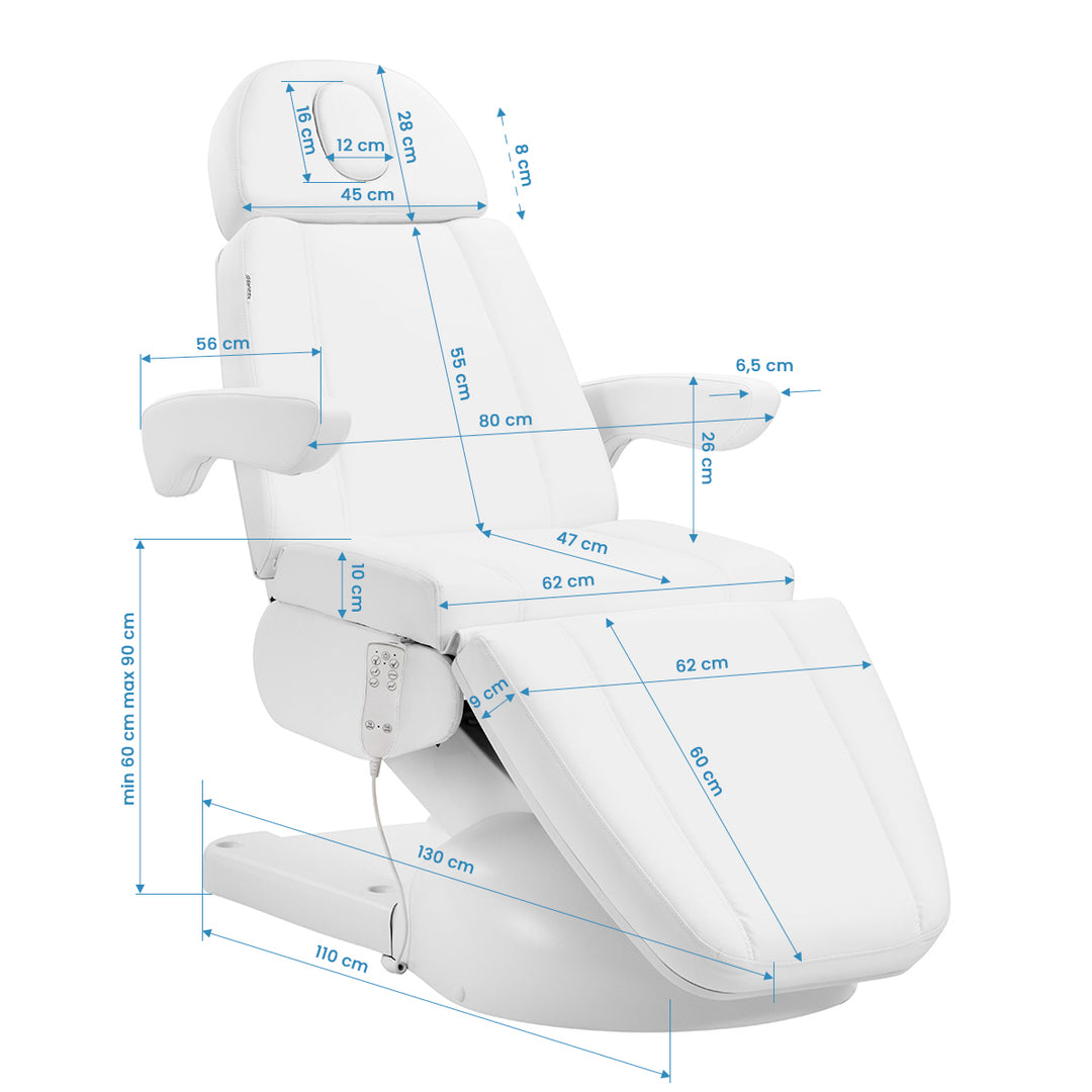 Lettino da massaggio elettrico Azzurro Lux 3 motori con riscaldamento Bianco - immagine 15