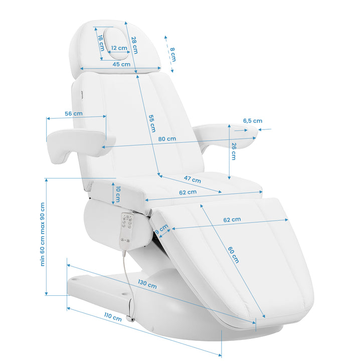 Lettino da massaggio elettrico Azzurro Lux 3 motori con riscaldamento Bianco - immagine 15