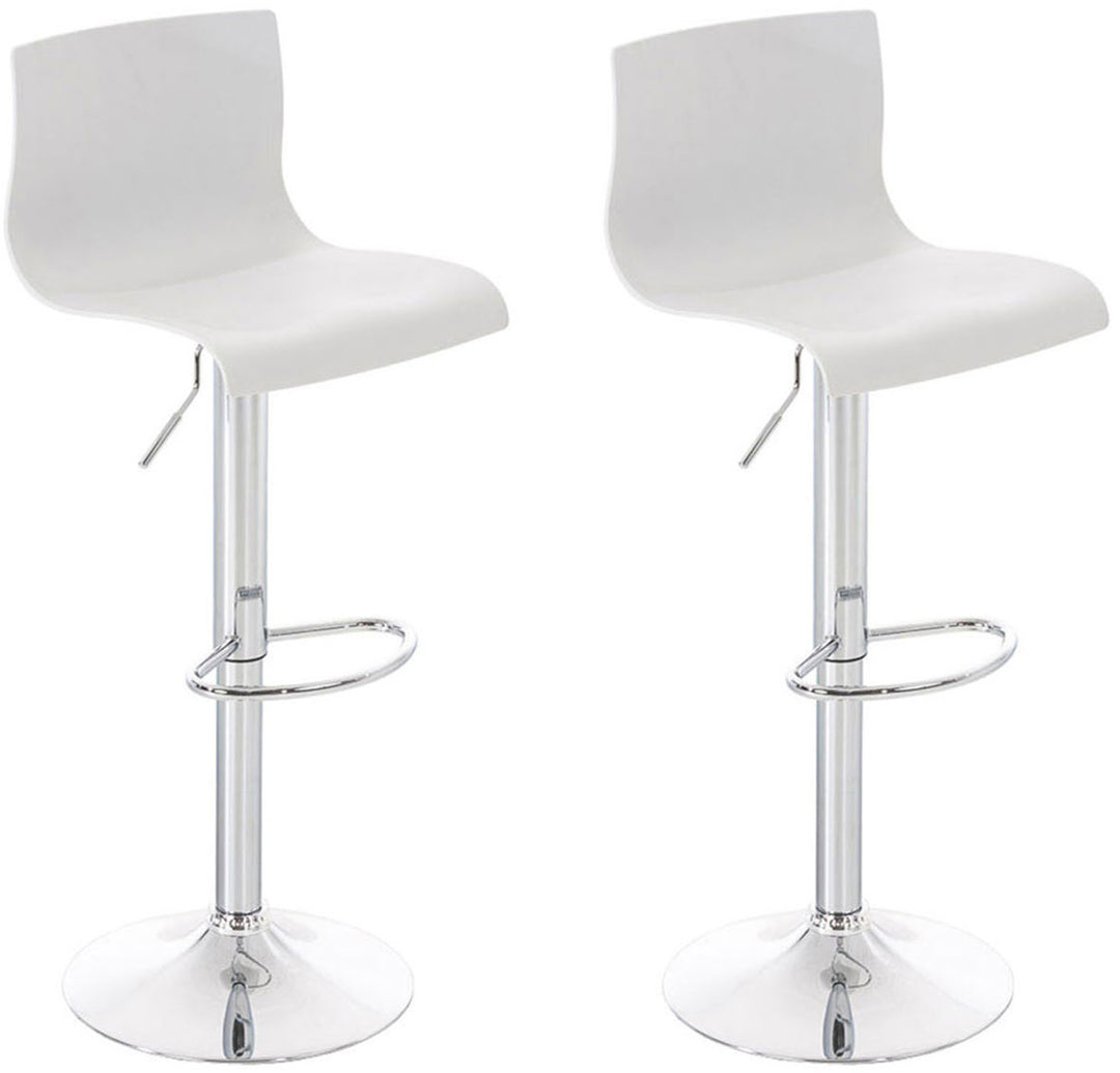 Set da 2 Sgabelli da Bar 105 Plastica Bianco