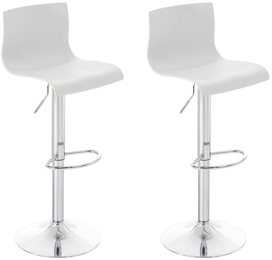 Set da 2 Sgabelli da Bar 105 Plastica Bianco
