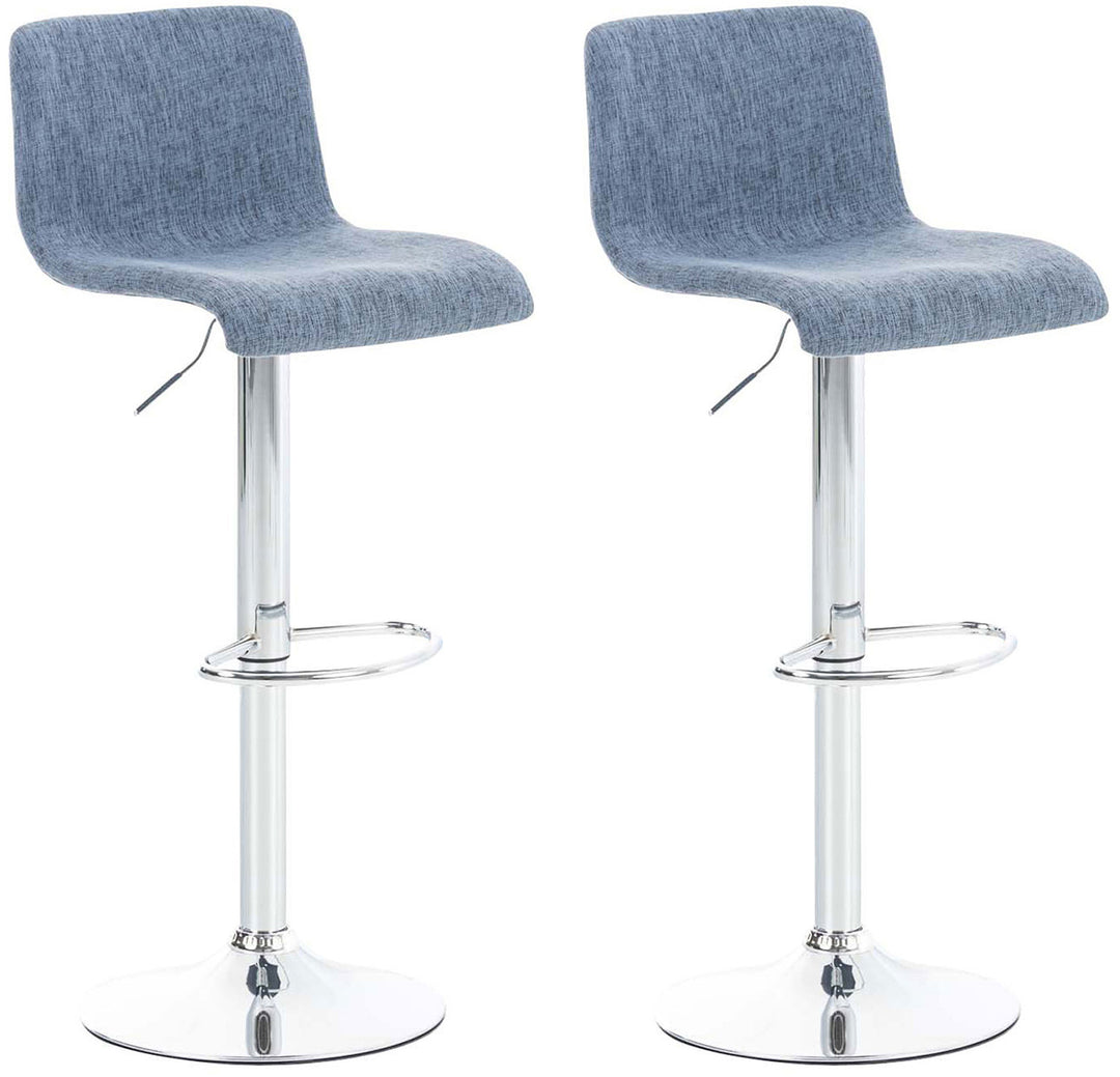 Set da 2 Sgabelli da Bar 105 Tessuto Blu