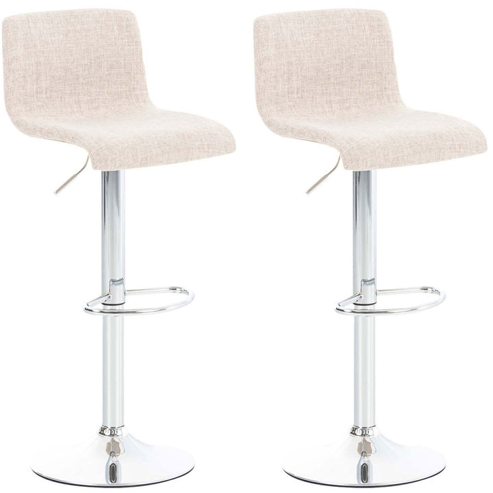 Set da 2 Sgabelli da Bar 105 Tessuto Crema