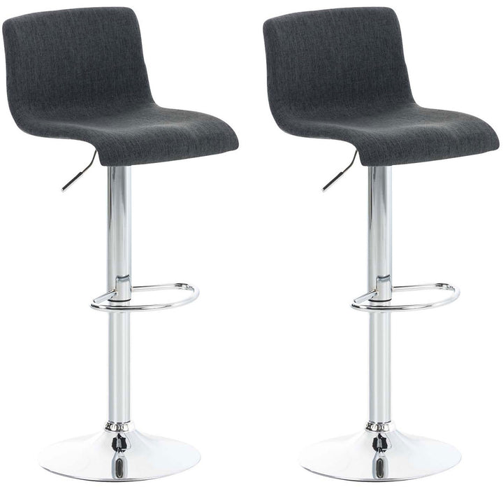 Set da 2 Sgabelli da Bar 105 Tessuto Grigio scuro