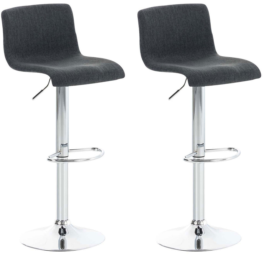 Set da 2 Sgabelli da Bar 105 Tessuto Grigio scuro