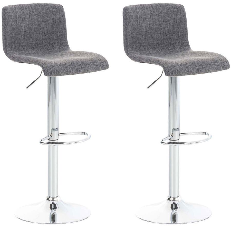 Set da 2 Sgabelli da Bar 105 Tessuto Grigio chiaro