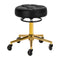 Sgabello con Ruote Gabbiano D054G Nero-Oro